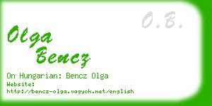 olga bencz business card